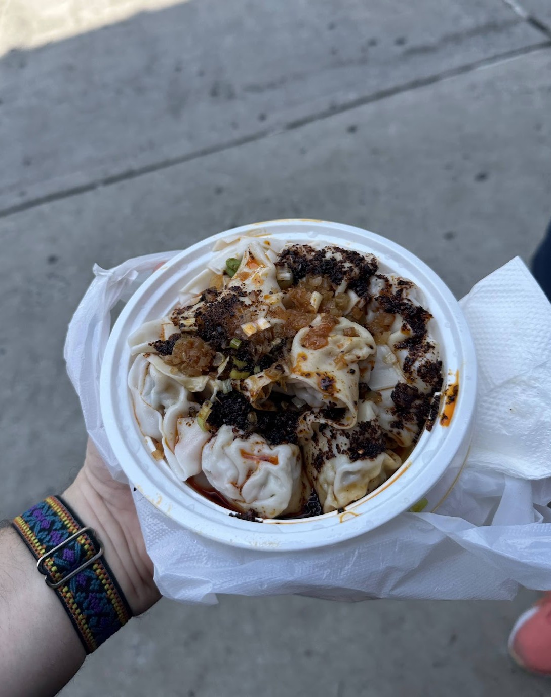 Chili oil wontons